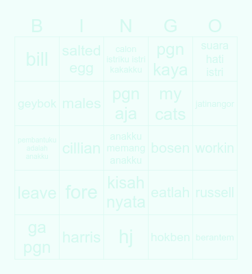 ash Bingo Card