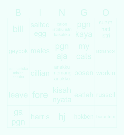 ash Bingo Card