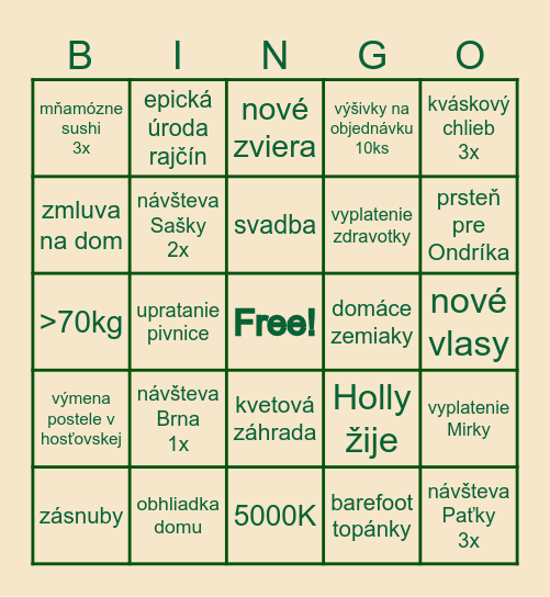 2025 Bingo Card