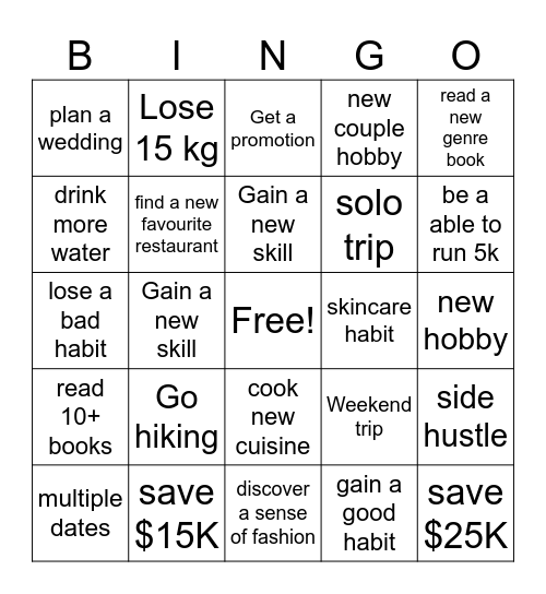 2025 Bingo Card