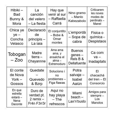 BINGO MUSICAL Bingo Card