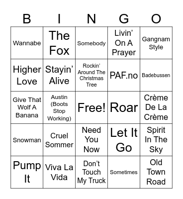 Julemusikkbingo 2024 Bingo Card