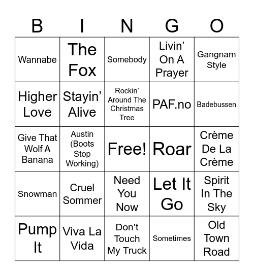 Julemusikkbingo 2024 Bingo Card