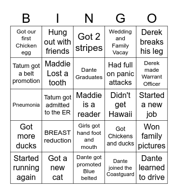 Tharp Family Bingo Card Bingo Card