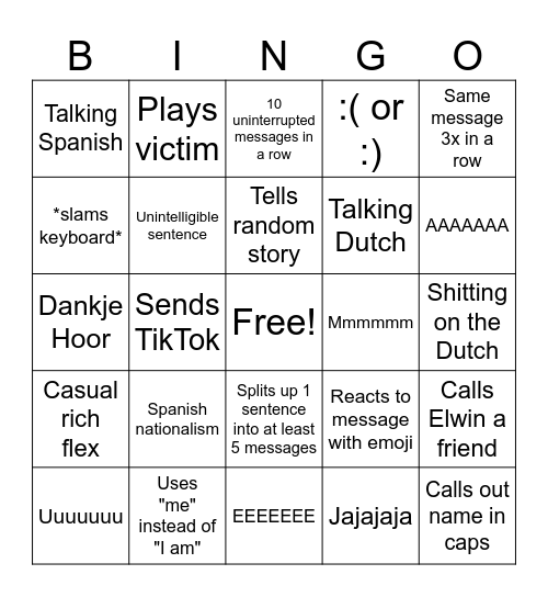 Saelia Whatsapp Bingo Card