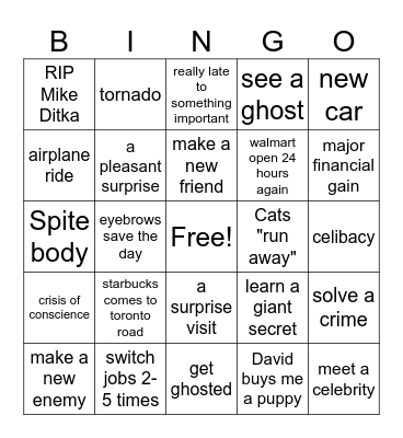 2026 Bingo Card