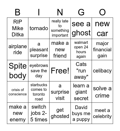 2026 Bingo Card