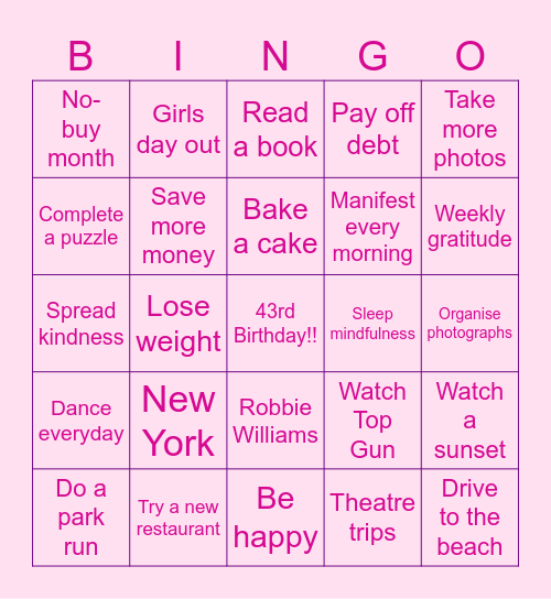 2025 Bingo Card