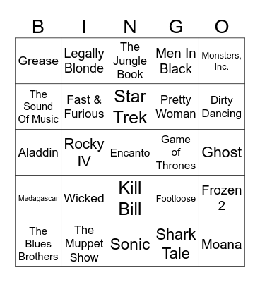 Friends Swingo Bingo Card