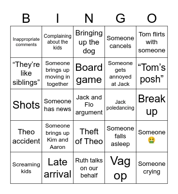 New Year’s Eve Bingo Card
