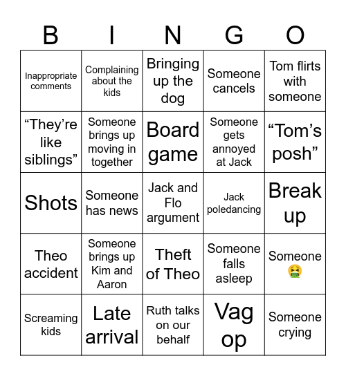 New Year’s Eve Bingo Card