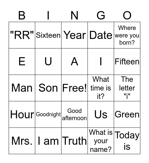 Bingo Card