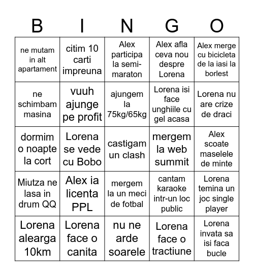 Bingo 2025 Bingo Card