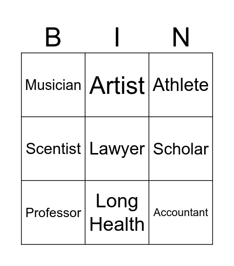 TYDUS Bingo Card