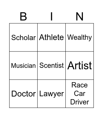 Tydus Bingo Card