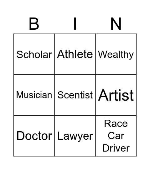 Tydus Bingo Card