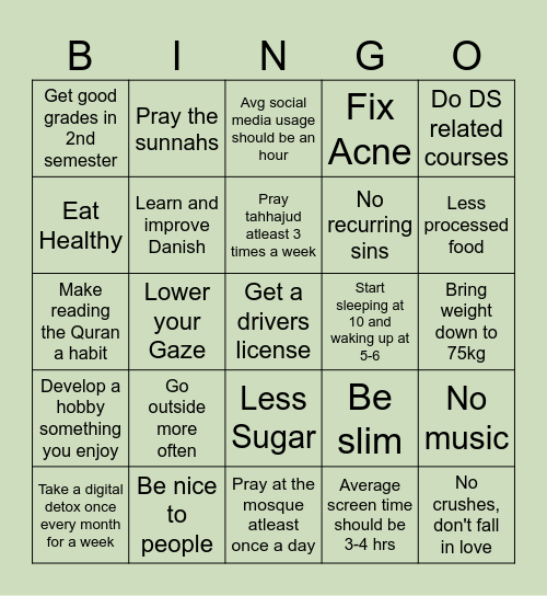 Taha's 2025 Bingo Card