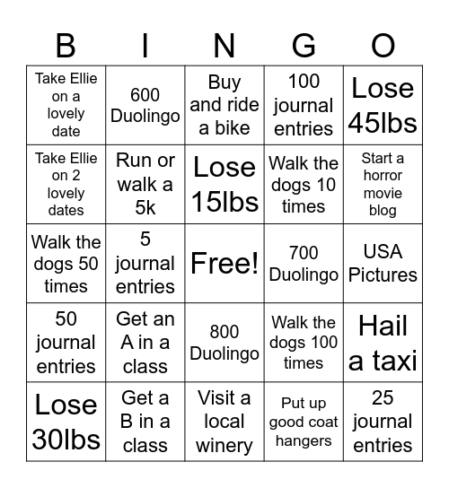 Doug 2025 Bingo Card