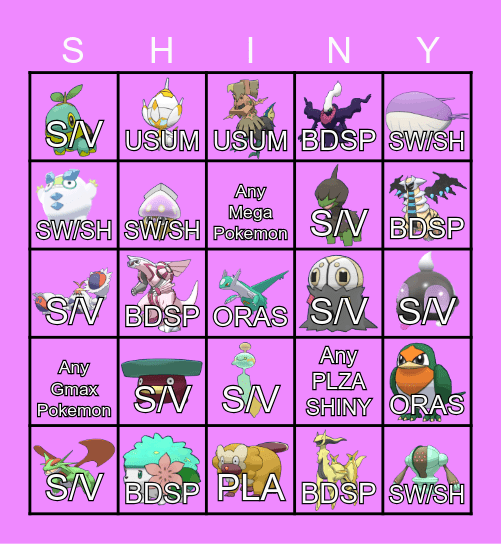 2025 Shiny Bingo Board Bingo Card