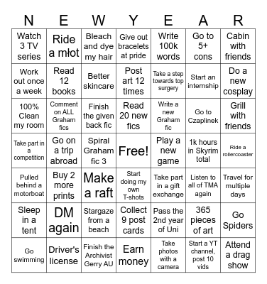 2025 Bingo :] Bingo Card