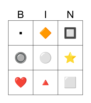 Shapes Bingo Card
