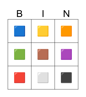 Colors Bingo Card