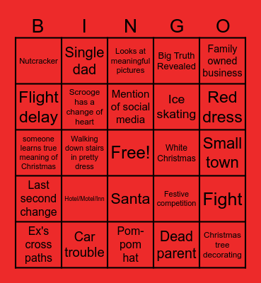Hallmark Movie Marathon Bingo Card