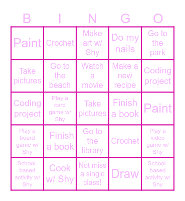 January Bingo Card