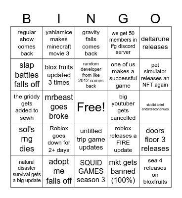 2025 bingo Card