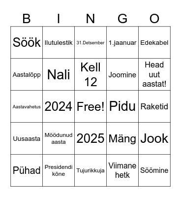 AASTAVAHETUS Bingo Card