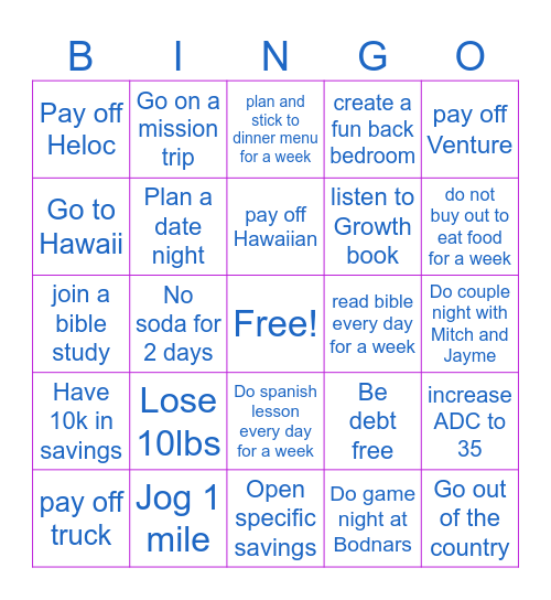 2025 Bingo Card