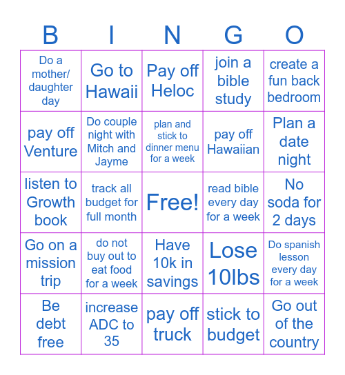 2025 Bingo Card