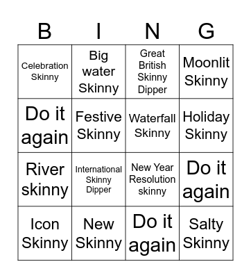 Skinny Dip Bingo Card