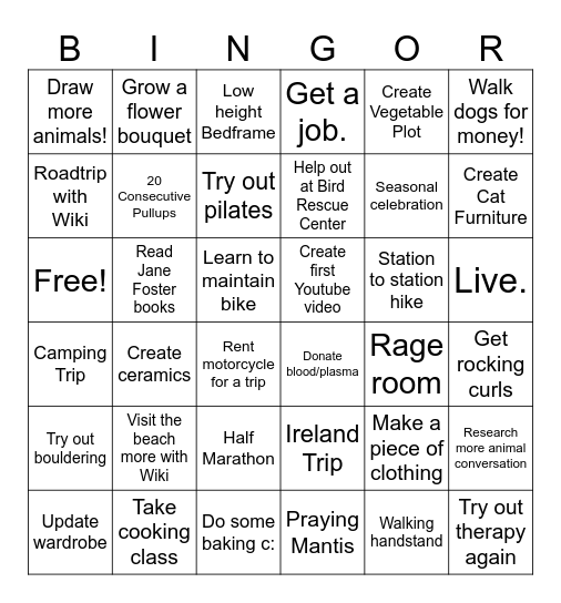 2025 bingor Bingo Card