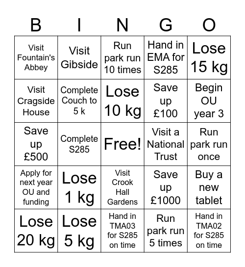 2025 Bingo Card