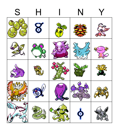 Crystal Shiny Bingo Card