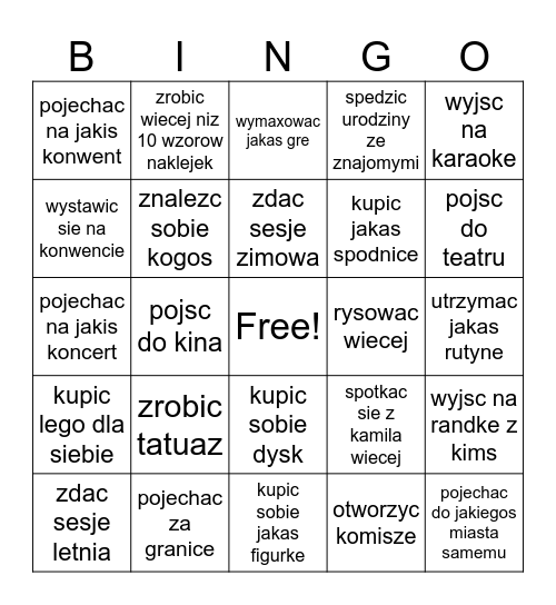 2025 bingo :) Bingo Card