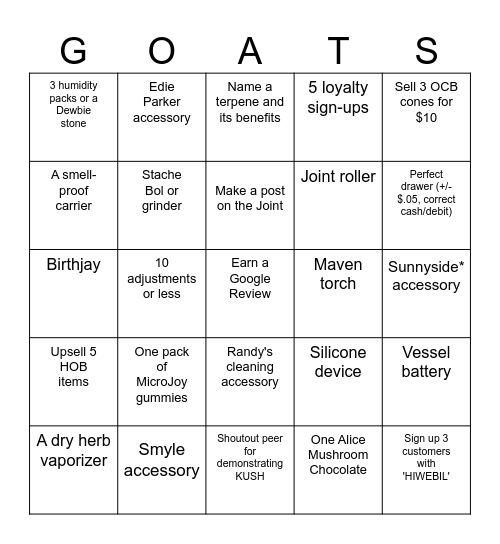 Sunnyside* Naperville Bingo! Bingo Card