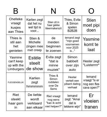 NYE 2024 -> 2025 Bingo Card