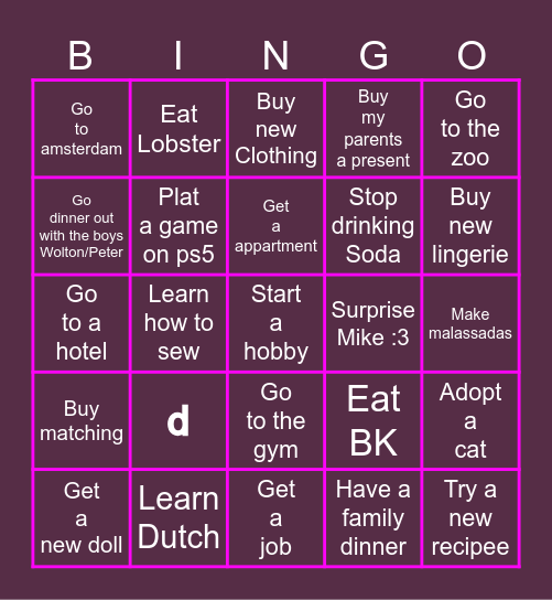 Bingo 2025 Bingo Card