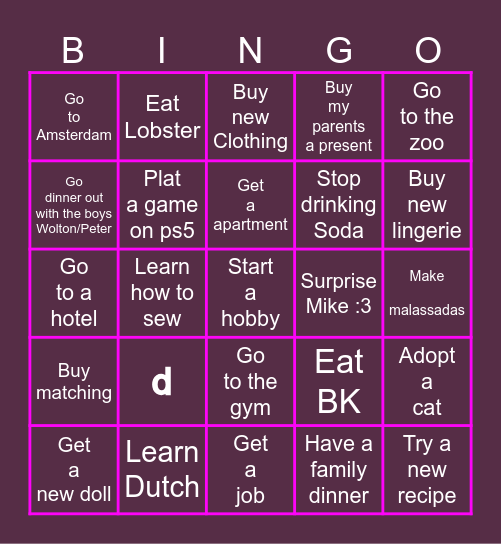 Bingo 2025 Bingo Card