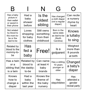 "We Can Bearly Wait" Bingo Card