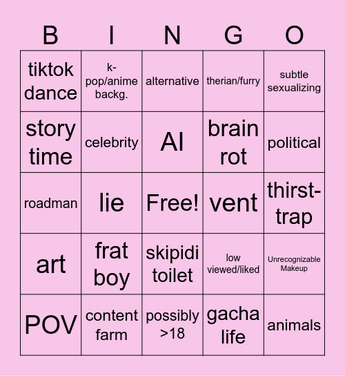 kys Bingo Card