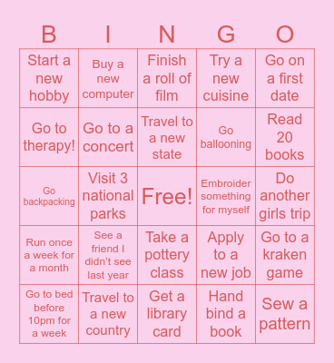 2025 Bingo Card