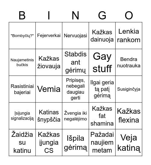 Naujametinis Bingo Card