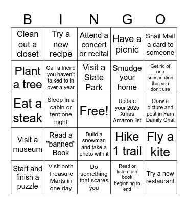 2025 Bingo Card