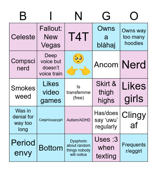 Transfemme bingo :3 Bingo Card