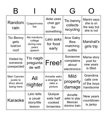 PR New Year 2025 Bingo Card