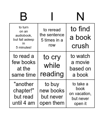 Book Bingo Card