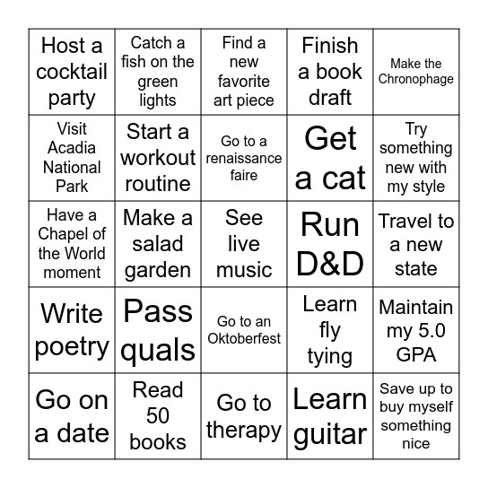 2025 Bingo Card